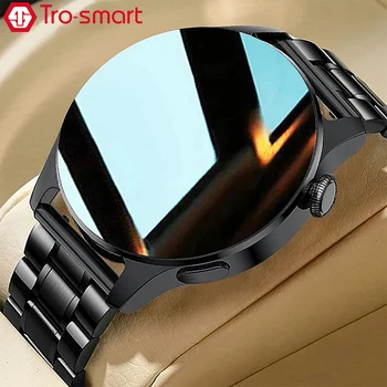 Мужские Умные часы из нержавеющей Стали, мужские умные часы с круглым циферблатом, смарт-часы для Android IOS, фитнес-трекер, бренд Trosmart, Бренд S46