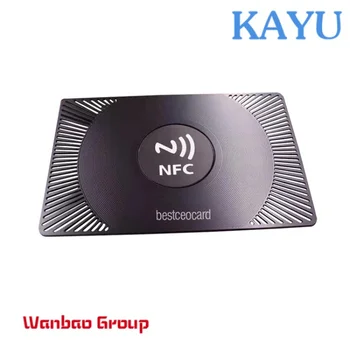 Настраиваемая черная визитная карточка RFID nfc smart blank металлическая карта nfc с чипом