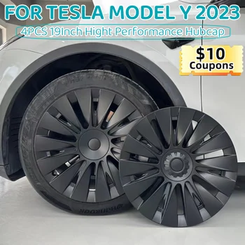 Новая 19-дюймовая Крышка Ступицы для Tesla Model Y 2020-2023 Performance Сменная Крышка Ступицы Колеса Автомобильная Крышка Ступицы Полная Крышка Обода Аксессуары