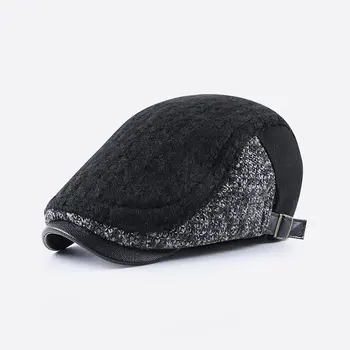 Новые зимние мужские и женские теплые Береты, Вязаная шерстяная шапка-кепка, Регулируемый размер, Модные британские повседневные спортивные кепки, шапки для пары