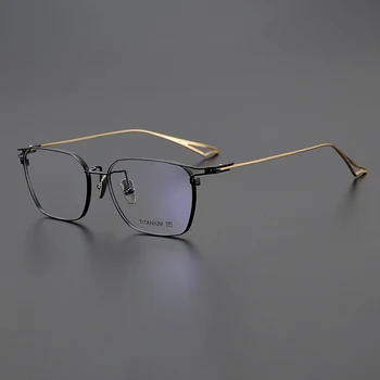 Новые Квадратные Простые Очки в Оправе Для мужчин И Женщин, Дизайнерские титановые оптические очки для чтения при близорукости, Персонализированные Очки по рецепту