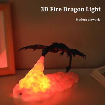Ночник с 3D принтом дракона, светодиодные ночные лампы, Рождественские подарки для детей, товары для дома, Огненный дракон, Ледяной дракон, Декоративные
