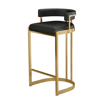 Одноместные Бархатные стульчики для кормления, Кухонный табурет для барной стойки, стул Скандинавского металлического дизайна, мебель для ресторана, Ретро-стул