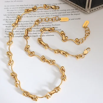 Ожерелье-цепочка в стиле стимпанк из нержавеющей стали для женщин, панк-ожерелья, браслет-чокер, аксессуары, роскошные дизайнерские украшения, подарок