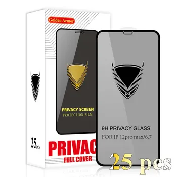 Оптовая продажа Для iPhone 14 Pro Max Антишпионское закаленное стекло Золотая Броня Защита Конфиденциальности 13 12 11 Экран с полным клеем X XR XS 7