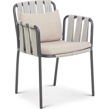 Открытый внутренний двор виллы диван-кресло из тикового ротанга современный минималистичный гостиничный сад веревочный ротанговый стул