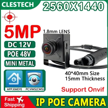 Панорамная 5-Мегапиксельная 1,7 мм Рыбий Глаз Широкоугольная Металлическая IP Мини-камера POE HD Digital H.265 ONVIF Security Small Video Face Human ICSEE
