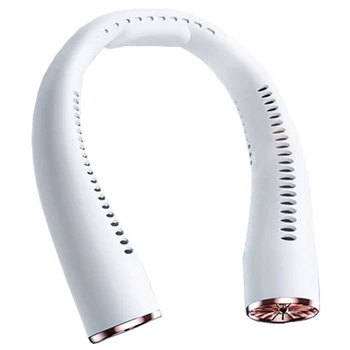 Подвесной вентилятор для шеи, Перезаряжаемый Холодильный Вентилятор Cool Wind White, Безлистный Ленивый Вентилятор, Новый продукт с длительным сроком службы батареи