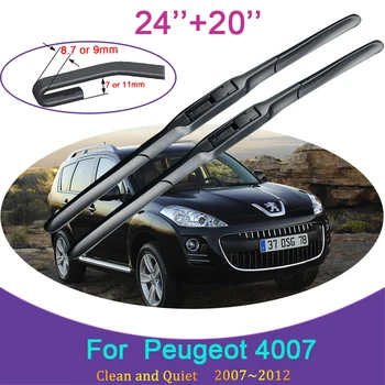 Подходит для Peugeot 4007 2007 2008 2009 2010 2011 2012 Модель Переднего ветрового стекла, Стеклоочистители, автомобильные резиновые щетки стеклоочистителя, аксессуары