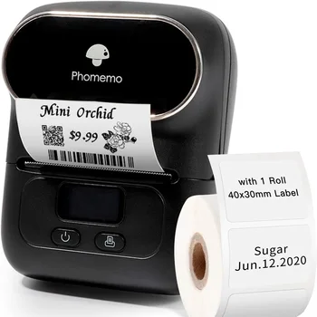 Портативный принтер для телефона Blue tooth, термопринтер для создания штрих-кодов для Android и IOS, квадратный клей для печати