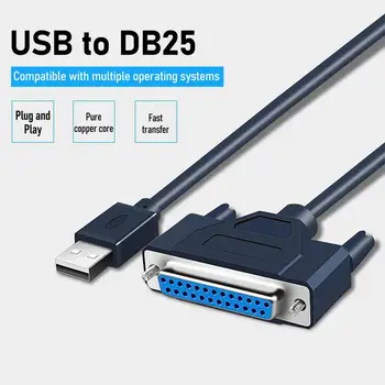 Практичный легкий кабель для принтера с параллельным портом USB на 25 контактов DB25, провод с защитой от намотки, Портативный шнур для принтера для ПК