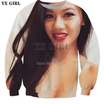 Прямая доставка YX GIRL 2018, Новая модная толстовка с круглым вырезом, красивый Гламурный Селфи, 3D принт, мужской и женский повседневный пуловер