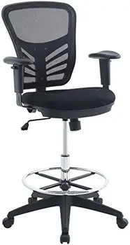 Сетчатое офисное кресло с полностью регулируемым сиденьем из веганской кожи черного цвета