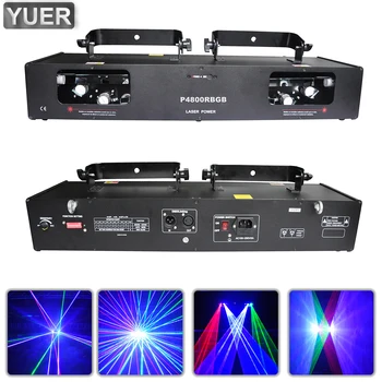 Сканирующий RGB Лазерный луч с 2 Головками DMX512 Голосовое Управление DJ Дискотека Сцена Танцпол Вечеринка Профессиональное Освещение Проектор Ночной Клуб
