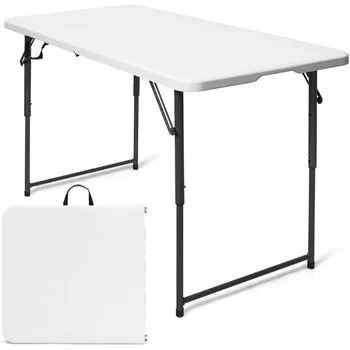 Складной стол, регулируемый по высоте 48 X 24 дюйма, складной стол для подсобного использования, портативный Обеденный стол для пикника в помещении на открытом воздухе