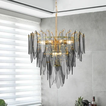 современная светлая роскошная люстра из стекла для гостиной в скандинавском стиле, спальня, кабинет, дизайнерская креативная модель, лампа для столовой