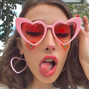 Солнцезащитные очки с сердечками для женщин, брендовые дизайнерские солнцезащитные очки 