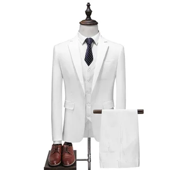 Сшитое на заказ Свадебное платье Жениха, Блейзер, Брюки, Деловые Классические брюки высокого класса ZHA06-89599