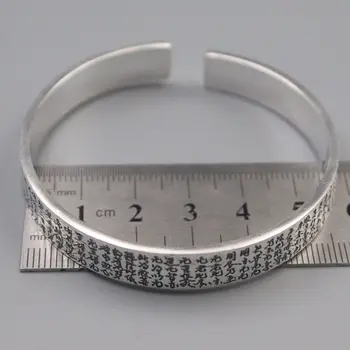 Твердое серебро 999 пробы, ширина 9 мм, браслет-манжета 