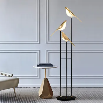 Торшер Nomi led постмодернистская птичья лампа с гальваническим покрытием золотой сад для чтения спальня кабинет гостиная роскошный торшер