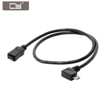Удлинительный кабель Micro USB 2.0 от мужчины к женщине для планшета и телефона под углом 90 Градусов Влево
