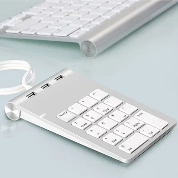Ультратонкая клавиатура USB Цифровая клавиатура 18 клавиш Mini USB 2.0 Концентраторы для цифровой клавиатуры Цифровая клавиатура Вычислительный ПК Ноутбук