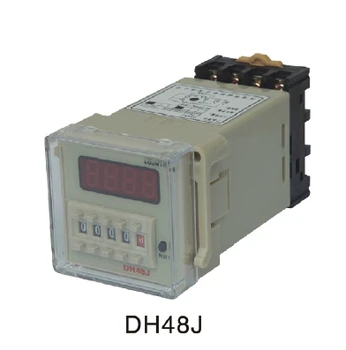 Цифровое реле счетчика предустановок 220 В переменного тока 1-999900 светодиодный дисплей с 11-контактной панелью DH48J-A SPDT с формирующим счетчиком чисел