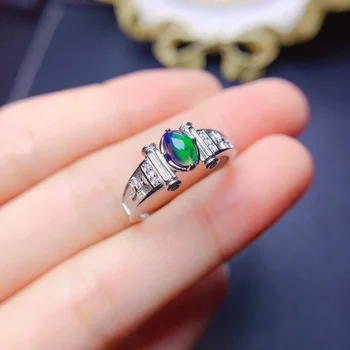 【M & T 】 100% натуральное кольцо С Радужным Опалом Из стерлингового серебра 925 пробы, элегантный романтический подарок для помолвки на свадьбу